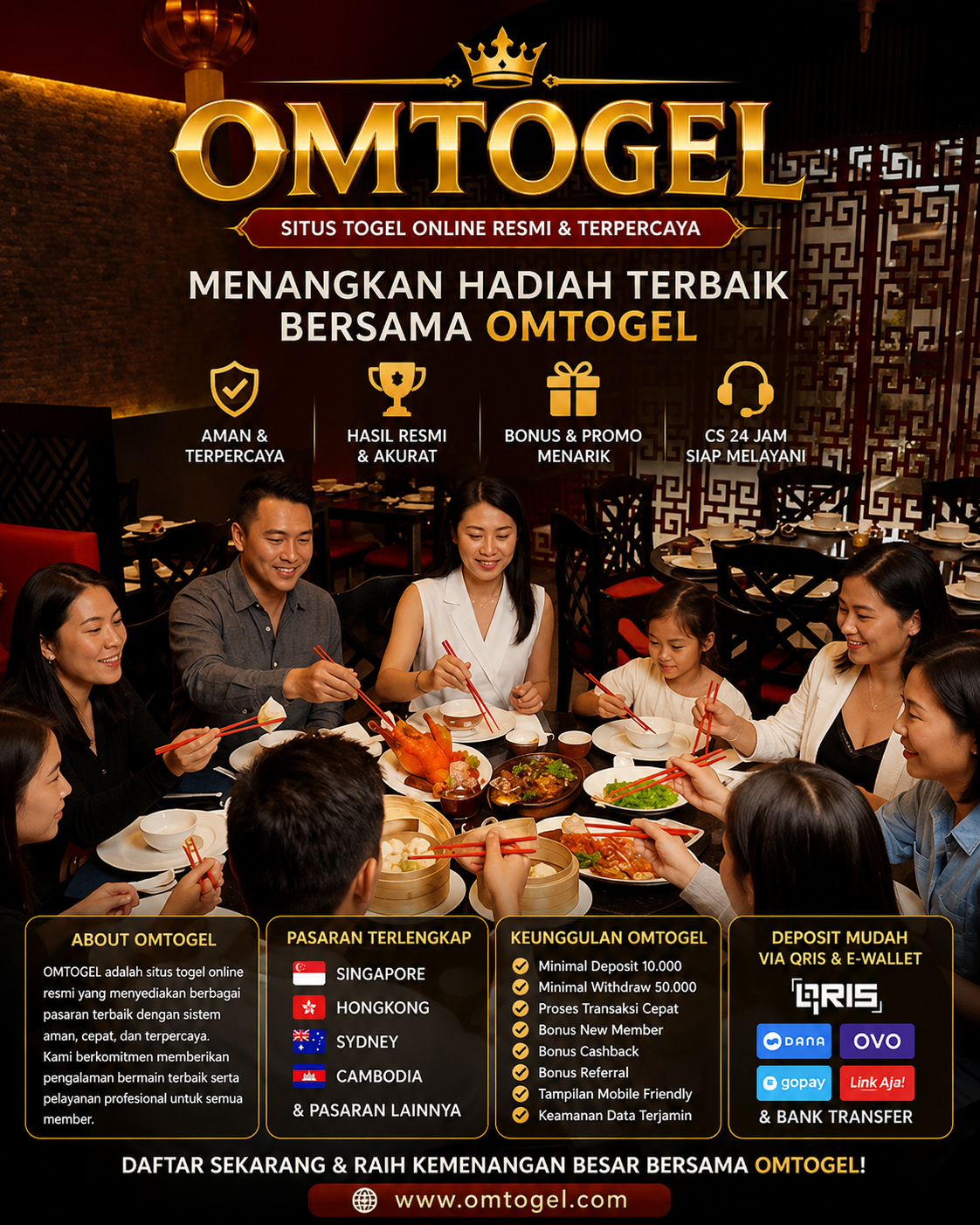 Thumbnail 1 of 3, Poster, OMTOGEL | Chinese Restaurant Situs Slot Toto 5D 4D Resmi Prediksi Bandar Togel Online Kitab Mimpi designed and sold by OMTOGEL.